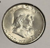 1951-S Franklin Half Dollar, Nice Unc, (21750)