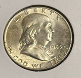 1953-D Franklin Half Dollar, Nice Unc, (21756)