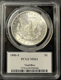 1886-S Morgan Silver Dollar, MS63 PCGS VaultBox  (21856)