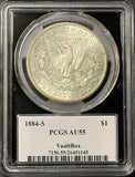 1884-S Morgan Silver Dollar, AU55 PCGS VaultBox  (21864)