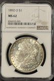 1892-O  Morgan Silver Dollar, MS62 NGC  (21894)