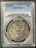 1893-O Morgan Silver Dollar, F12 PCGS, (21908)
