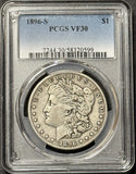 1896-S Morgan Silver Dollar, VF30 PCGS,  (21944)