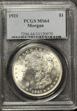 1921 Morgan Silver Dollar, MS64 PCGS,  (21946)