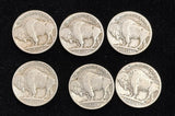 Lot Buffalo Nickels,1920-D (2), 23-S,25-D,25-S,26-D. Average Circ.  at GS Bid (21986)