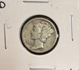 1921-D Mercury Head Dime, Nice VG. (22064)