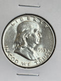 1953-D Franklin Half Dollar, Nice Unc, (22126)