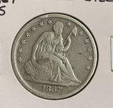1867-S Seated Liberty Half Dollar, Circulated. (22156)