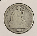 1872 Seated Liberty Half Dollar, Circulated. (22164)