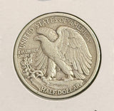 1916-D Walking Liberty Half Dollar, VF, (22180)