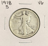 1918-S Walking Liberty Half Dollar, VG, (22212)
