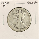 1920-D Walking Liberty Half Dollar, Good+ , (22226)
