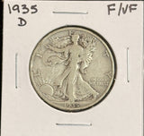 1935-D Walking Liberty Half Dollar, Nicely Circulated, (22230)