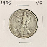 1935 Walking Liberty Half Dollar, Nicely Circulated, (22232)
