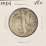 1934 Walking Liberty Half Dollar, Nicely Circulated, (22238)