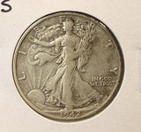 1942-S Walking Liberty Half Dollar, Nicely Circulated, (22306)