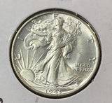 1943 Walking Liberty Half Dollar, Choice Uncirculated, (22310)