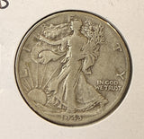 1943-D Walking Liberty Half Dollar, Nicely Circulated, (22312)