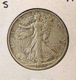 1944-S Walking Liberty Half Dollar, Nicely Circulated, (22329)