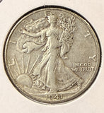 1941-D Walking Liberty Half Dollar, Lightly Circulated, (22381)