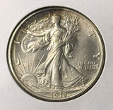1918 Walking Liberty Half Dollar, Choice Uncirculated, (22510)