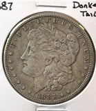 1887 Morgan Silver Dollar, VAM25a Donkey Tail, Nicely Circulated. (22532)