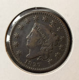 1827 Large Cent, Nicely Circulated, Original. (22548)