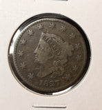1827 Large Cent, Nicely Circulated, Original. (22570)