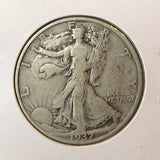 1937-S Walking Liberty Half Dollar, Nicely Circulated, (22626)
