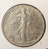 1939 Walking Liberty Half Dollar, Nice AU, (22650)