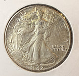 1942 Walking Liberty Half Dollar, Nice Unc, (22666)