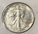 1943 Walking Liberty Half Dollar, AU Details, (22672)