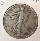 1929-S Walking Liberty Half Dollar, Nicely Circulated, (22682)