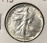 1943 Walking Liberty Half Dollar, Nice AU, (22714)