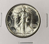 1943 Walking Liberty Half Dollar, Choice Uncirculated, From Org. Roll (22749)