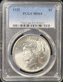 1925 Peace Silver Dollar, MS64 PCGS (22830)