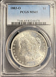 1883-O Morgan Silver Dollar, MS65 PCGS (22844)