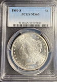 1880-S Morgan Silver Dollar, MS65 PCGS (22850)