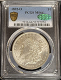 1892-O Morgan Silver Dollar, MS64 PCGS+CAC. Key Date (22868),  Great Eye Appeal.