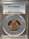1954-D Lincoln Wheat Cent, MS65RD PCGS (22890)