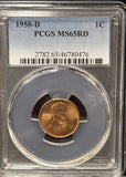 1950-D Lincoln Wheat Cent, MS65RD PCGS (22892)