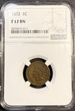 1872 Indian Head Cent, F12 NGC (22903)