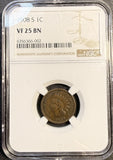 1908-S Indian Head Cent, VF25 NGC. (22905)