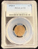 1926-S Lincoln Wheat Cent, AU53 PCGS. (22915)