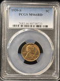 1939-S Lincoln Wheat Cent, MS66RD PCGS. (22920)