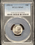 1953-S Roosevelt Dime, MS65 PCGS, (22956)