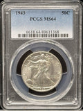 1943-P Walking Liberty Half Dollar, MS64 PCGS (22988)