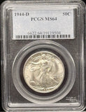 1944-D Walking Liberty Half Dollar, MS64, PCGS (22992)