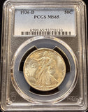 1936-D Walking Liberty Half Dollar, MS65 PCGS. (23210)