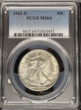 1942-D Walking Liberty Half Dollar, MS64 PCGS. (23280)